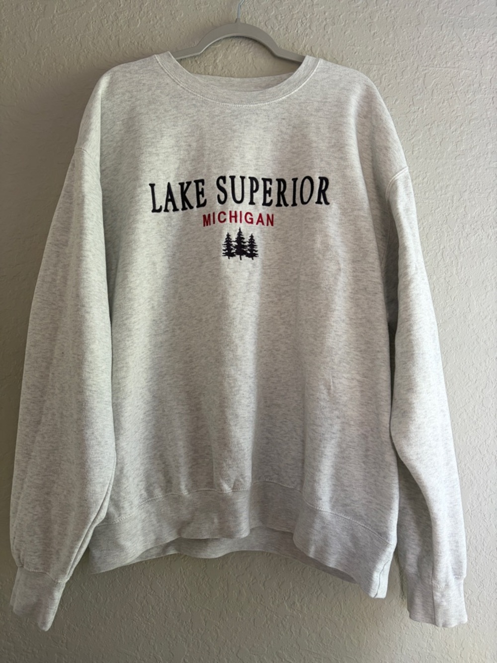 Blue 84 Light Gray Crewneck Sweatshirt with Lake Superior Graphic